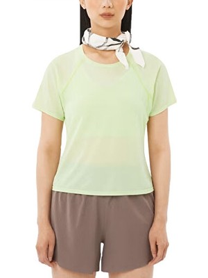 Salomon Shakeout Aır Cropped Kadın Koşu Tişörtü LC2774500 Yeşil