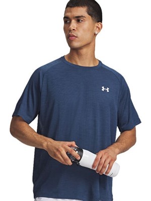 Under Armour Ua Tech Textured Ss Erkek Antrenman Tişörtü 1382796-498 Mavi