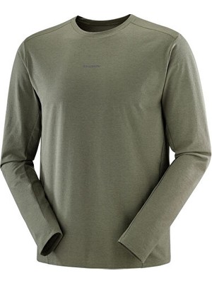 Salomon Tracklıne Ls Tee Erkek Koşu Tişörtü LC2954600 Yeşil