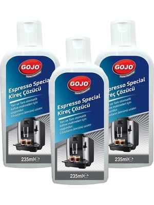 Gojo Espresso Special Kireç Çözücü 3'lü Paket 200 ml Yarı ve Tam Otomatik Makineler İçin
