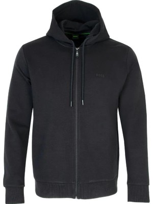 Boss Erkek Normal Kesim Yüksek Pamuk Içerikli Kapüşonlu Uzun Kollu Siyah Sweatshirt 50565305-001