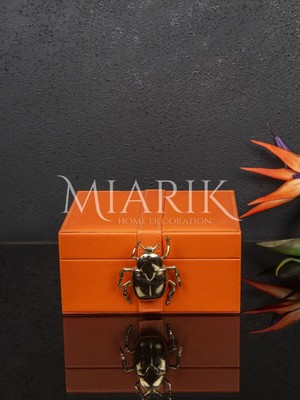 Miarik Design Bocek Detayli Deri Kutu 10X20 cm