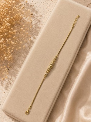 Rome Oro Charm Zirkon Altın Bileklik