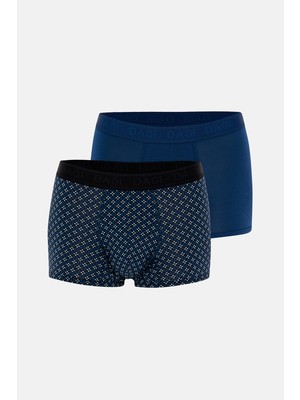 Dagi Lacivert-Siyah 4210 Desenli Micro Modal Boxer