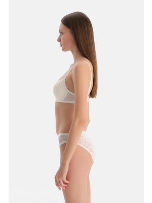 Dagi Ekru Dantelli Brazilian Külot