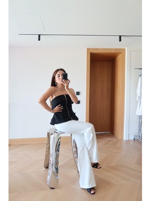 Özge Özgenç Şerit Dikişli Tayt Pantolon