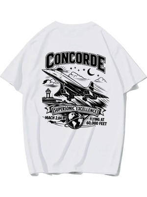 Brz Collection Unisex Oversize Concorde T-Shirt Beyaz