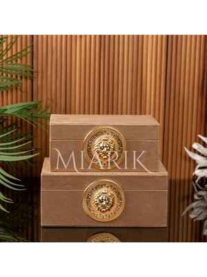 Miarik Design Dekoratif 2li Aslan Süet Deri Kutu