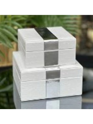 Miarik Design 2 Li Deri Kutu Parlak Cizgili 8X16 10X20 cm