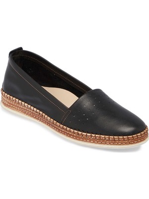 Tergan Siyah Hakiki Deri Kadın Espadril - K26I1AY68521-A23