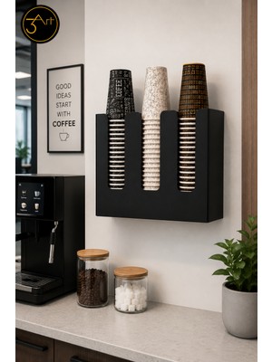 Kahve Istasyonu Organizeri - Bardaklık, Kahve Düzenleyici Coffee Station Organizer-  Kapsül,  Şeker Karıştırıcı Standı