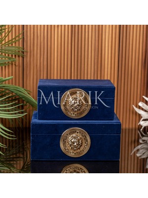 Miarik Design Dekoratif 2li Aslan Süet Deri Kutu