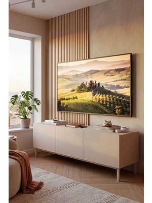 Yurudesign Coast Tv Ünitesi Sehpası 3 Kapaklı Ahşap Ayaklı 150CM Kumsal Co2-Co