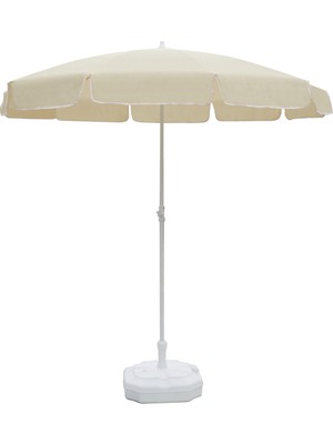 Celal Birsen 200/10 Plaj Şemsiyesi - Krem - Çantalı - Eğilebilir Başlıklı + 20 Litre Bidonlu