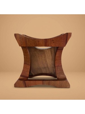Morgen Craft Vortis Ahşap Masa Saati - %100 El Yapımı - Gürgen ve Ceviz Ağacı - 22X20.5X8.5