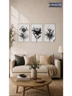 Sihirli Tahta Statik Tutunma Özellikli Tablo - Poster Çiçek (Model- 93)