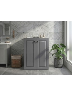Kenz Life Kenzlife Membran Çamaşır Makinesi Dolabı Kapaklı Tatyana Gribyz Çerçeve 90*70*60 Mebran Kapak Suntalam Gövde Banyo Ofis Kapaklı Arkalıksız