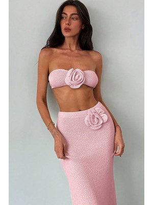 BMD Emmy Ikli Örme Elbise - Pembe