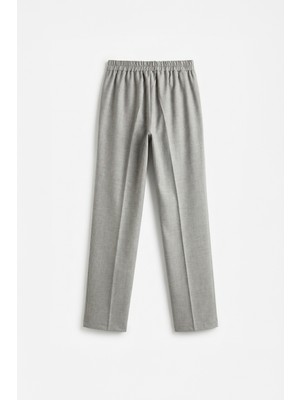 Allday  Gri Geniş Paça Polyviskon Pantolon
