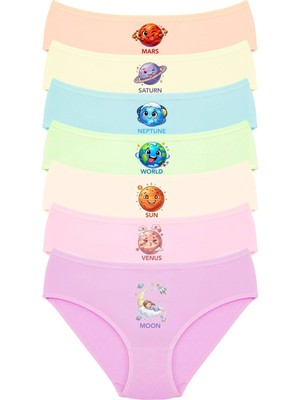 New Lilla 007 Kız Çoçuk Mix Color 7'li Paket Baskılı Külot