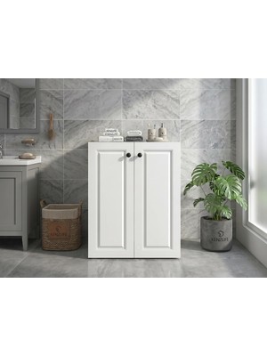Kenz Life Kenzlife Membran Çamaşır Makinesi Dolabı Kapaklı Tatyana Byzbyz Çerçeve 90*70*60 Mebran Kapak Suntalam Gövde Banyo Ofis Kapaklı Arkalıksız