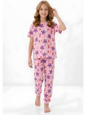 Modanino Kız Çocuk %100 Pamuk Pijama Takımı 8-13 Yaş 12698IS