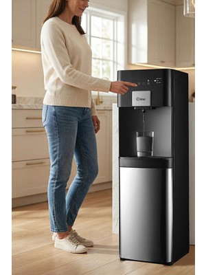 Kiwi KWP-8575 Dokunmatik Ekranlı Su Sebili Paslanmaz Çelik Tank ile Sıcak-Soğuk-Normal Su