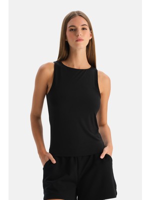 Dagi Siyah Halter Yaka Basic Modal Atlet