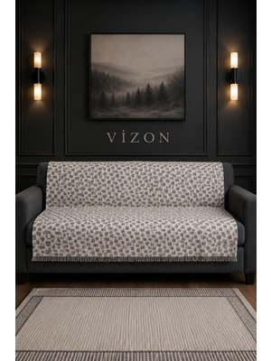 Hig Store Ziza Koltuk Örtüsü %100 Pamuklu Saçaklı Çift Taraflı 170X210 Ebat Bohem Koltuk Çekyat Berjer Örtüsü Oturma ve Sırt Bölgesi