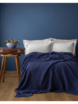Apricitas Home Sea Horse Indigo Çift Kişilik Exclusive Pike Takımı