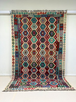 Afgan Halı El Dokuma Afgan Kilim  Çift Taraf Kullanım Kök Boya 200 x 307 cm