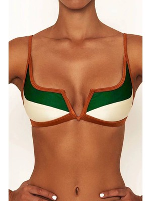 BMD Mina V Dekolteli Brazilian Bikini - Yeşil