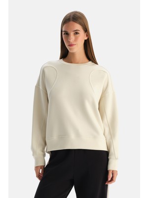 Dagi Ekru Dikiş Detaylı Sweatshirt