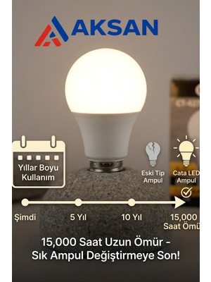 Cata CT-4277 9W E27 Duy Günışığı LED Ampul 3200K 830 Lümen ( Tekli, 5'li, 10'lu )