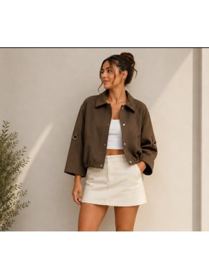 Cns Woman Studio Karol Kahve Bomber Ceket