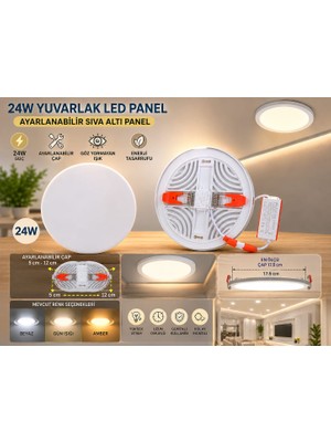 Fuji 24W Yuvarlak Ayarlanabilir Sıva Altı LED Panel