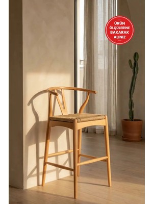 Silla Havana Bar Sandalyesi Örme Oturum Naturel Ahşap Ada Sandalye