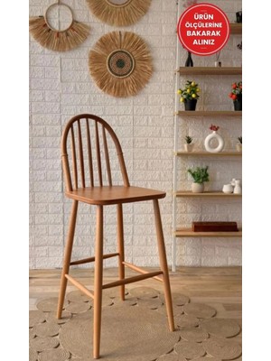 Silla Kumsal Bar Sandalyesi Hasırlı Naturel Ahşap Ada Sandalye