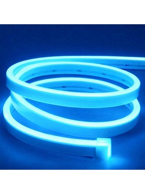 Sakin Enerji Neon Şerit LED 12V Volt Esnek Silikonlu Aydınlatma + Fiş Dahil Tak Çalıştır