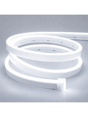 Sakin Enerji Neon Şerit LED 12V Volt Esnek Silikonlu Aydınlatma + Fiş Dahil Tak Çalıştır