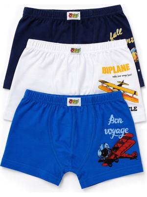 Öts Erkek Çocuk 3’lü Pamuklu Boxer Baskılı Günlük Klasik Model (7254-3)