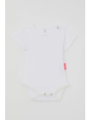 Breeze Kız Bebek Çıtçıtlı Kısa Kollu Zıbın Body Basic 0-9 Ay , Ekru