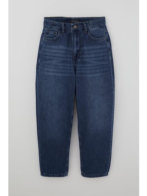 Breeze Erkek Çocuk Jean Pantolon Düğmeli Fermuarlı Cepli 10-14 Yaş , Mavi