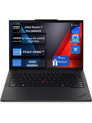 Lenovo Thinkpad P14S Gen 5 Amd Ryzen™ 7 Pro 8840HS 5.1ghz 48GB Ddr5 512GB SSD Amd Radeon 780M 14" Wuxga IPS 400NITS Windows 11 Pro Taşınabilir Bilgisayar W21MFS2MQ00PCB03