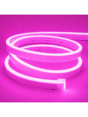 Sakin Enerji Neon Şerit LED 12V Volt Esnek Silikonlu Aydınlatma + Fiş Dahil Tak Çalıştır
