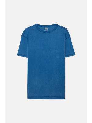 Mudo Erkek Indigo Relax Fit Bisiklet Yaka T-Shirt