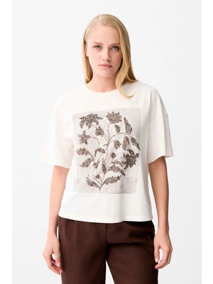 Love My Body Baskılı T-shirt Bronz 175L9554001