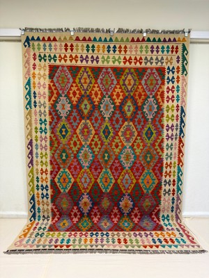 Afgan Halı El Dokuma Afgan Kilim  Çift Taraf Kullanım Kök Boya 209 x 300 cm