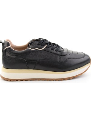 Bambi Siyah Napa Hakiki Deri Erkek Sneaker E01730651043