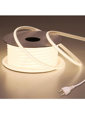 Sakin Enerji Neon Şerit LED 220 Volt Esnek Silikonlu Aydınlatma + Fiş Dahil